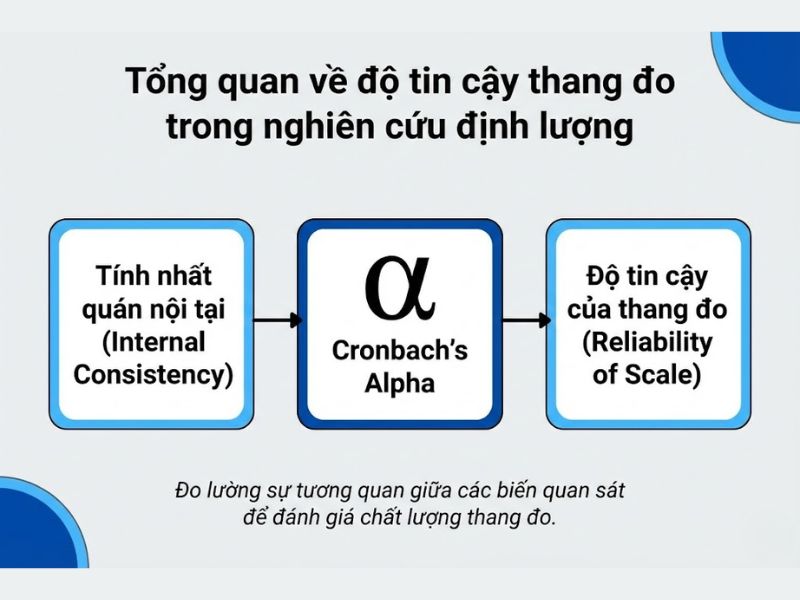 Tổng quan về độ tin cậy thang đo trong nghiên cứu định lượng
Hình ảnh này cung cấp một cái nhìn tổng quan ngắn gọn về mục đích và ý nghĩa của việc kiểm định độ tin cậy thang đo.