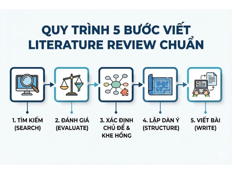 Quy Trình 5 Bước Viết Literature Review Chuẩn (Quy Trình Thực Hành)