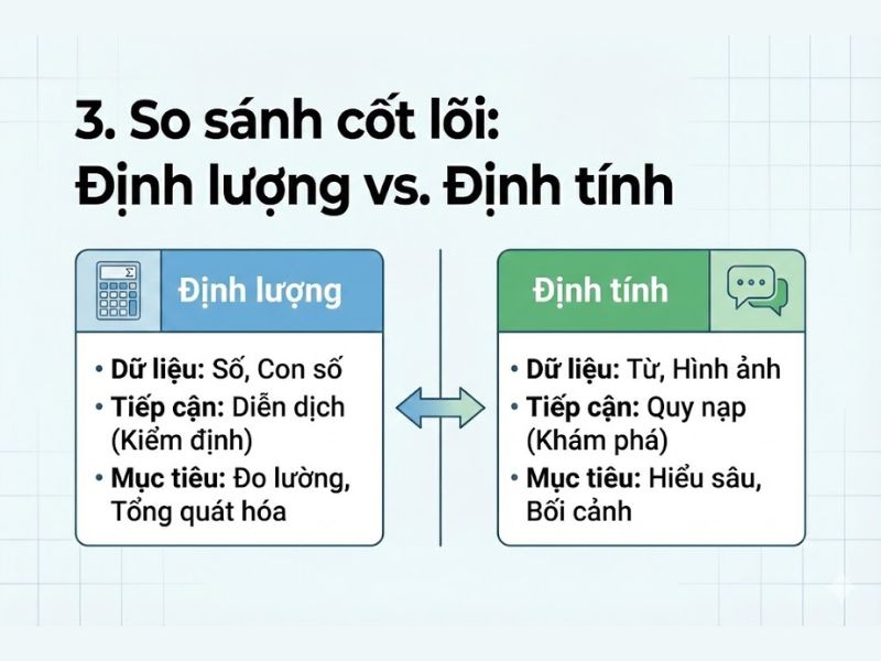 So sánh Phương pháp Định lượng và Định tính