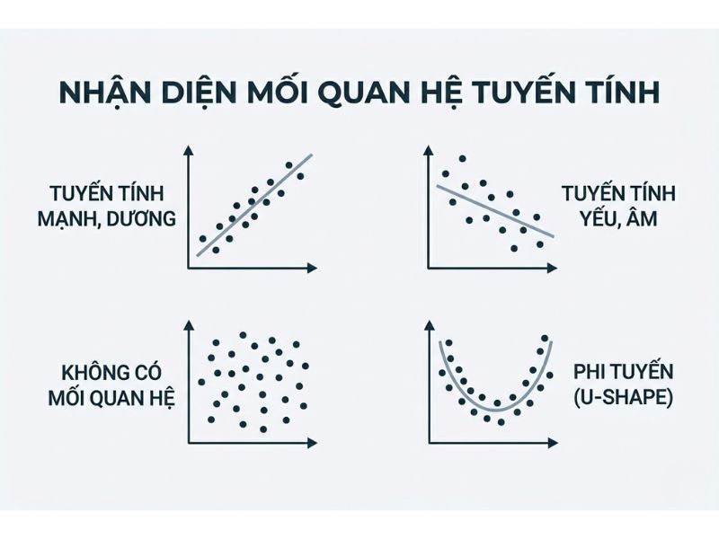Biểu đồ Scatter Plot (Biểu đồ phân tán) trên SPSS trước khi chạy hồi quy
