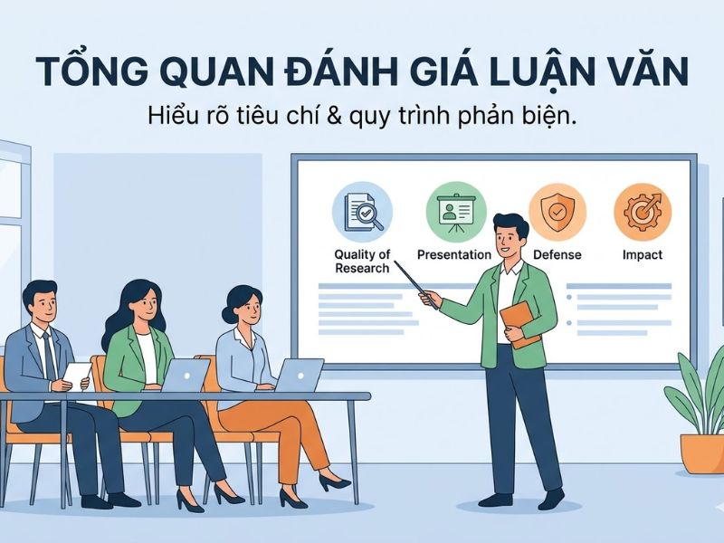 Cách trả lời câu hỏi phản biện luận văn: 20 câu hỏi trọng tâm và công thức đối đáp hội đồng
