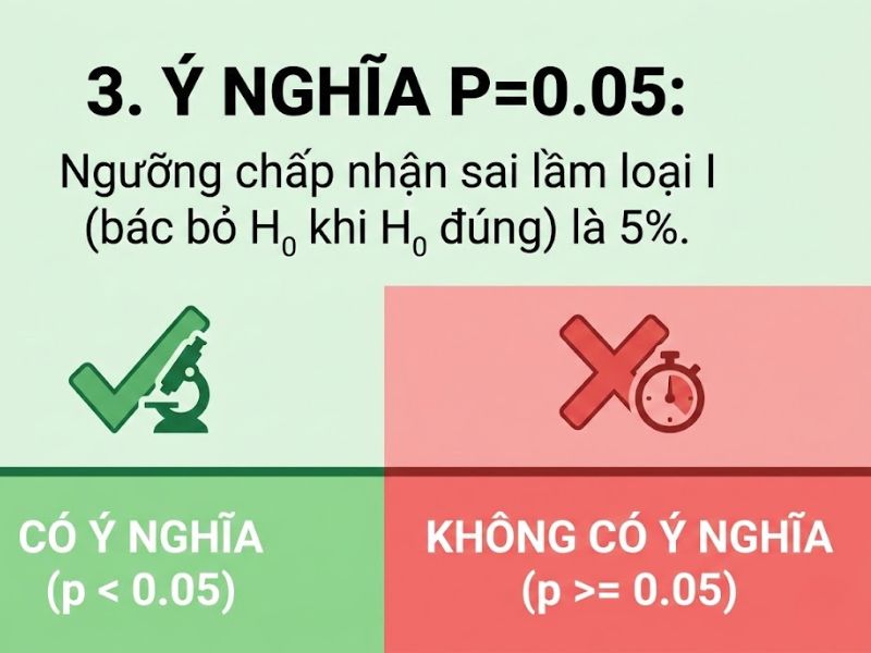 Chỉ số p-value là gì? Giải thích thực tế và cách xử lý khoa học khi p-value > 0.05
