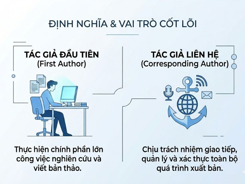 Corresponding Author vs First Author: Phân Biệt Trách Nhiệm và Quyền Lợi Trong Xuất Bản Khoa Học