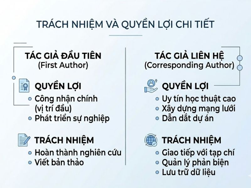 Corresponding Author vs First Author: Phân Biệt Trách Nhiệm và Quyền Lợi Trong Xuất Bản Khoa Học