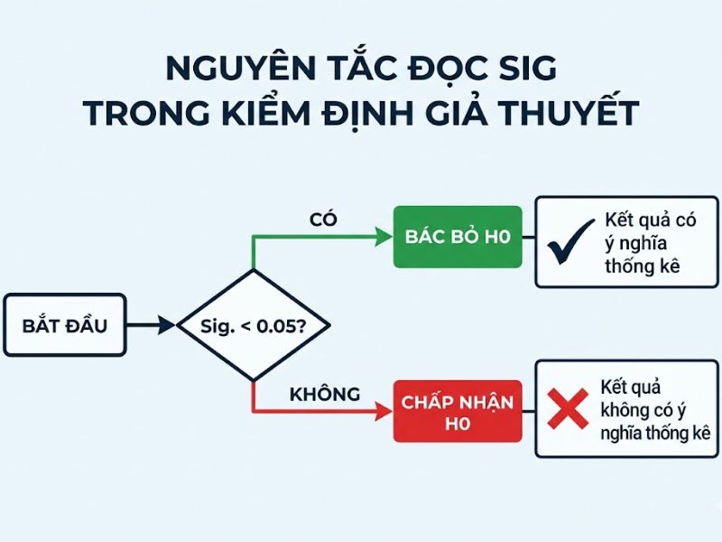 Hệ số Sig trong SPSS là gì? Nguyên tắc đọc và diễn giải kết quả kiểm định

