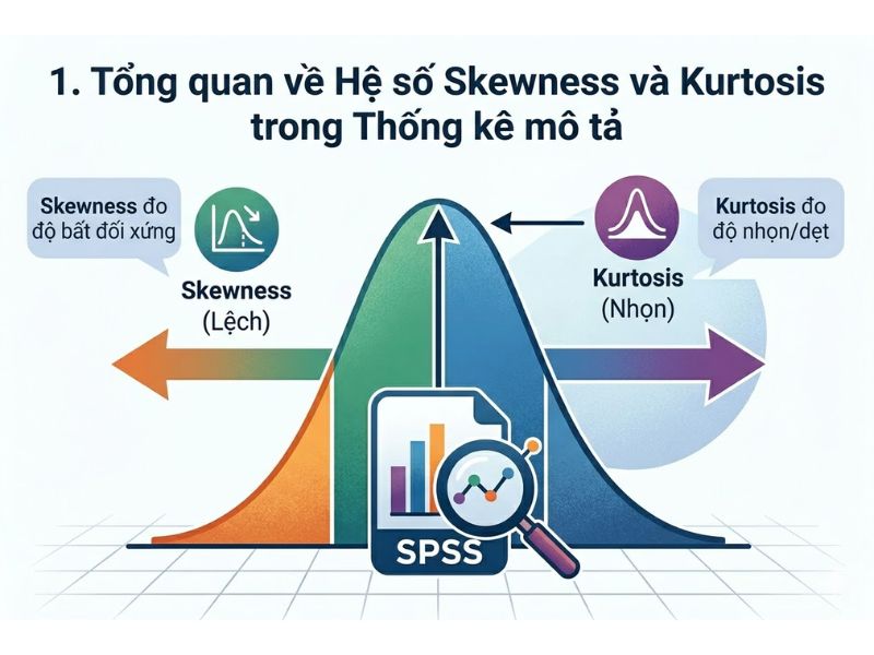 Hệ số Skewness và Kurtosis: Khái niệm và Tiêu chuẩn kiểm định phân phối chuẩn trên SPSS
