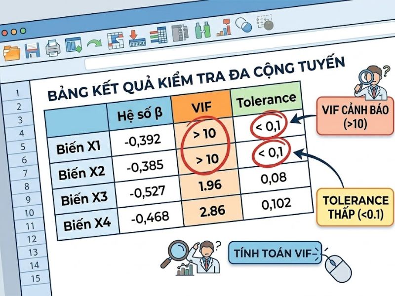 Hiện tượng đa cộng tuyến (Multicollinearity) là gì? Tiêu chuẩn kiểm tra bằng VIF, Tolerance và Cách xử lý