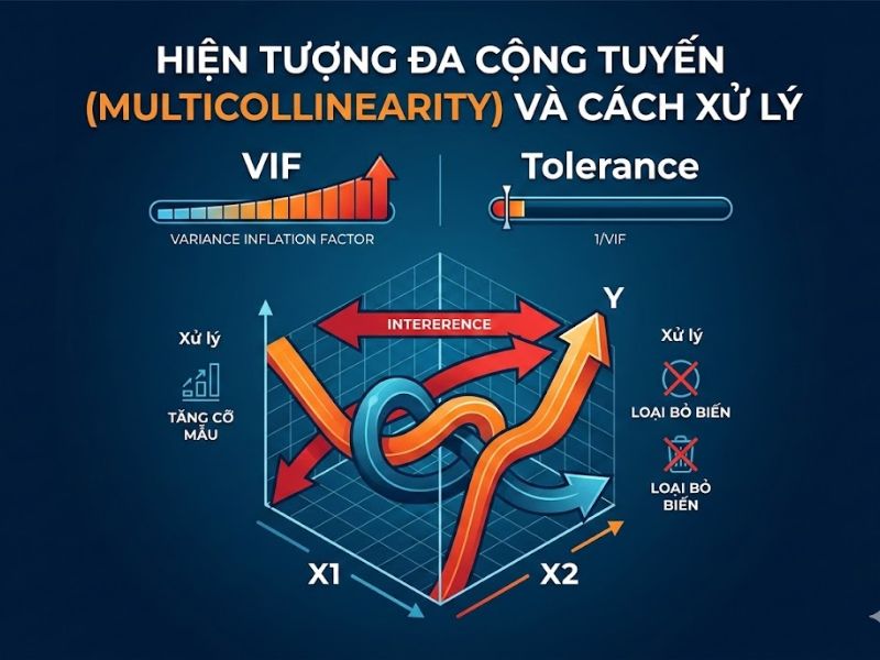 Hiện tượng đa cộng tuyến (Multicollinearity) là gì? Tiêu chuẩn kiểm tra bằng VIF, Tolerance và Cách xử lý