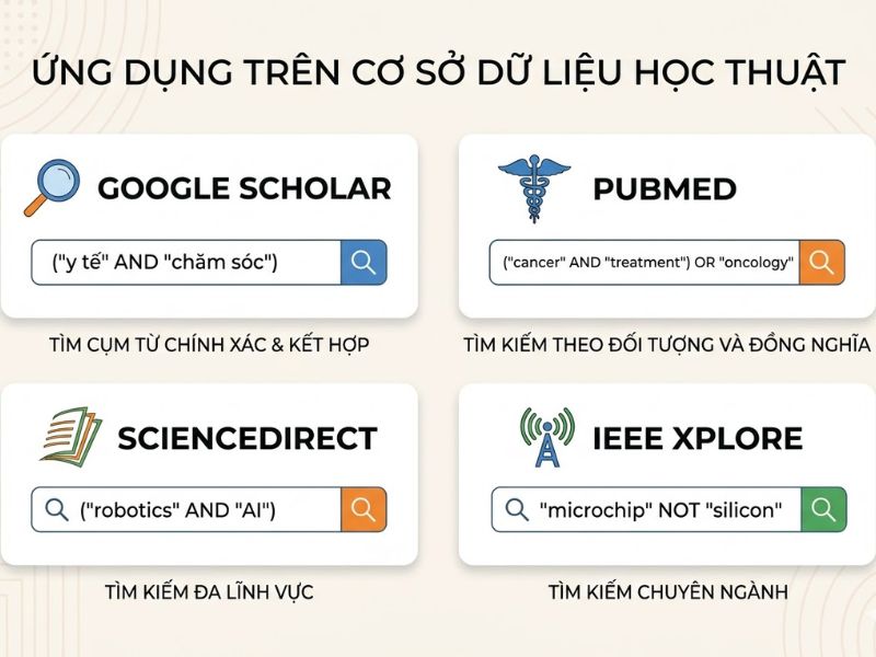 Hướng dẫn sử dụng Toán tử Boolean (Boolean Operators) để tra cứu tài liệu khoa học chính xác
