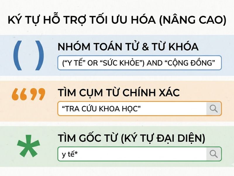 Hướng dẫn sử dụng Toán tử Boolean (Boolean Operators) để tra cứu tài liệu khoa học chính xác
