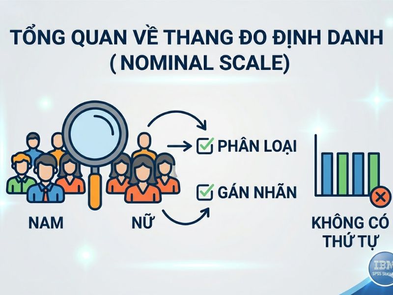 Thang đo định danh (Nominal Scale): Khái niệm, Phân loại và Hướng dẫn nhập liệu SPSS chi tiết
