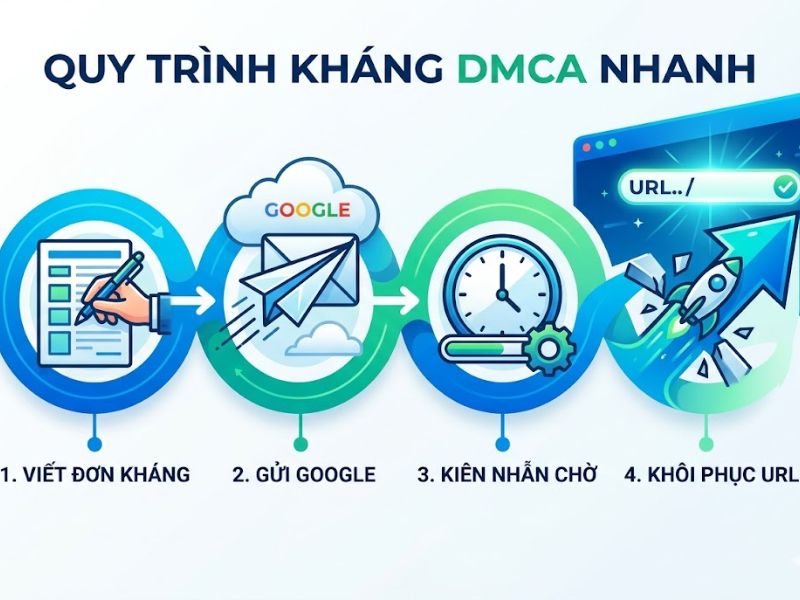 Cách Kháng DMCA Chấp Thuận Và Khôi Phục Thứ Hạng URL
