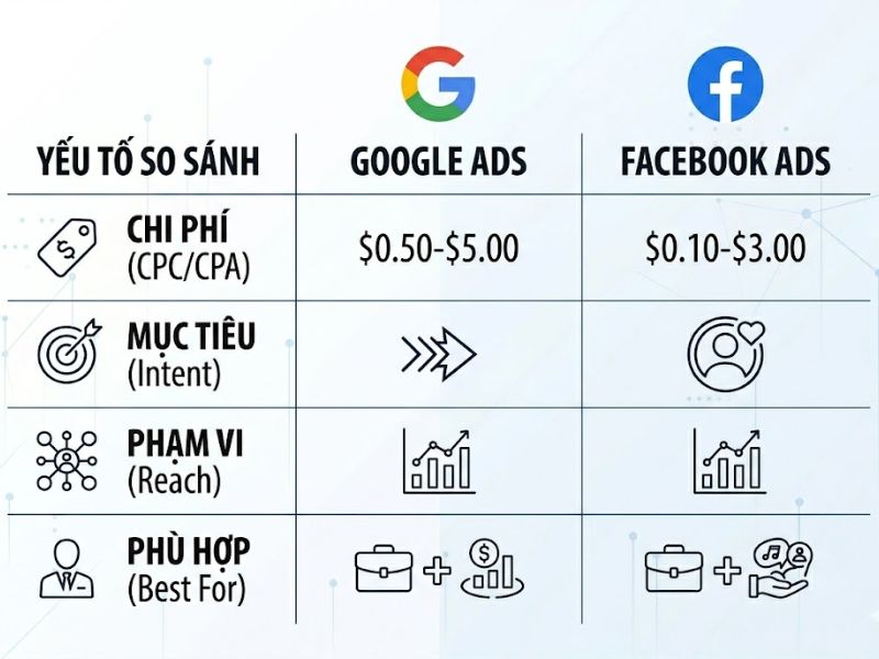 Nên Chạy Quảng Cáo Google Hay Facebook?
