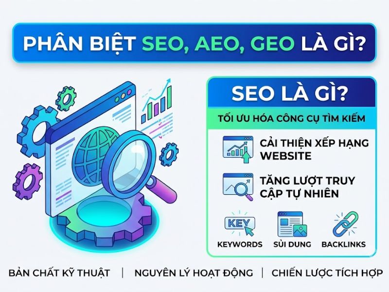 Phân Biệt SEO, AEO, GEO Là Gì
