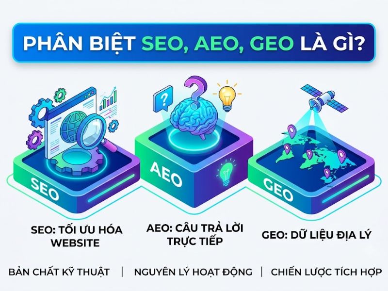 Phân Biệt SEO, AEO, GEO Là Gì