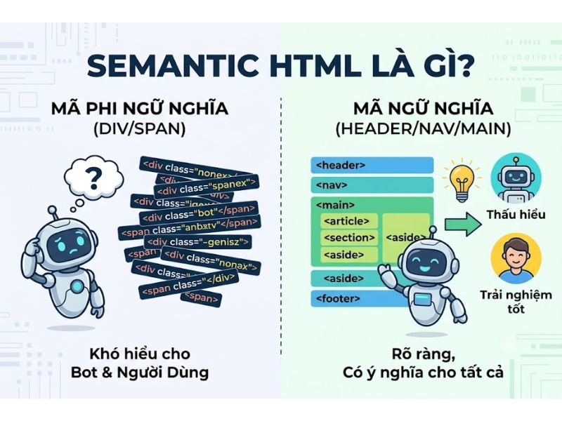 Semantic HTML là gì? Cấu Trúc Mã Nguồn Web 3.0 Và Tối Ưu Hóa SEO