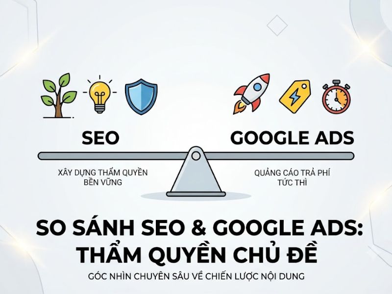 So Sánh SEO Và Google Ads Góc Độ Thẩm Quyền Chủ Đề
