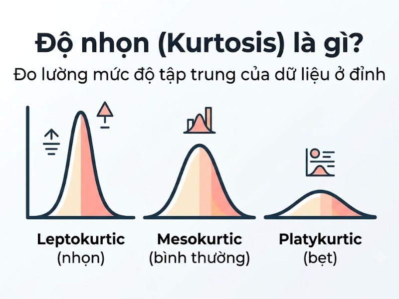 Độ nhọn (Kurtosis) là gì? Ý nghĩa của chỉ số Kurtosis và Skewness trong thống kê
