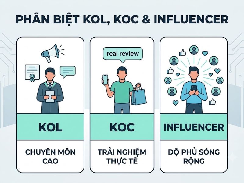KOL là gì? Phân biệt giữa KOL với KOC & Influencer trong Marketing