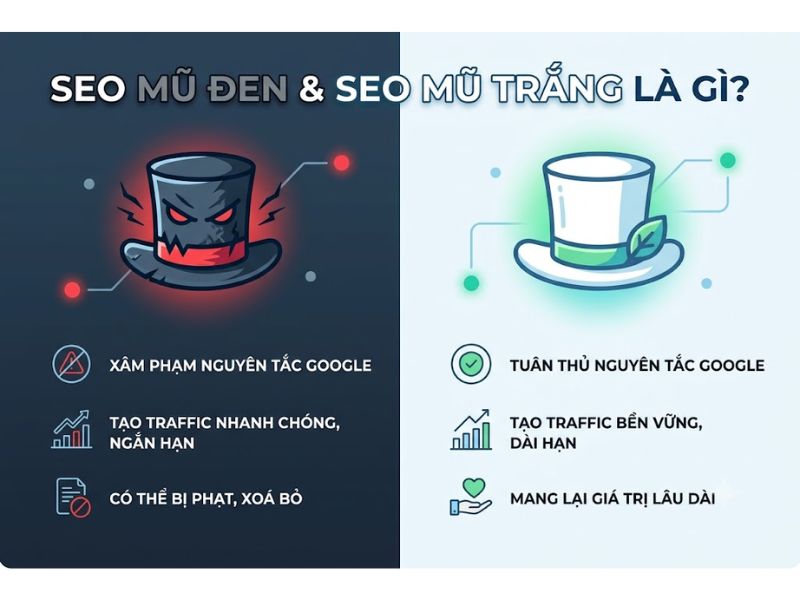 SEO mũ đen và SEO mũ trắng trong Semantic Search