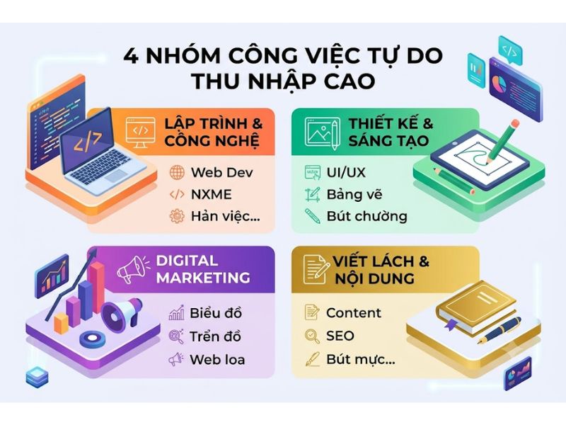Tổng Hợp Nghề Freelancer Thu Nhập Hấp Dẫn Hiện Nay