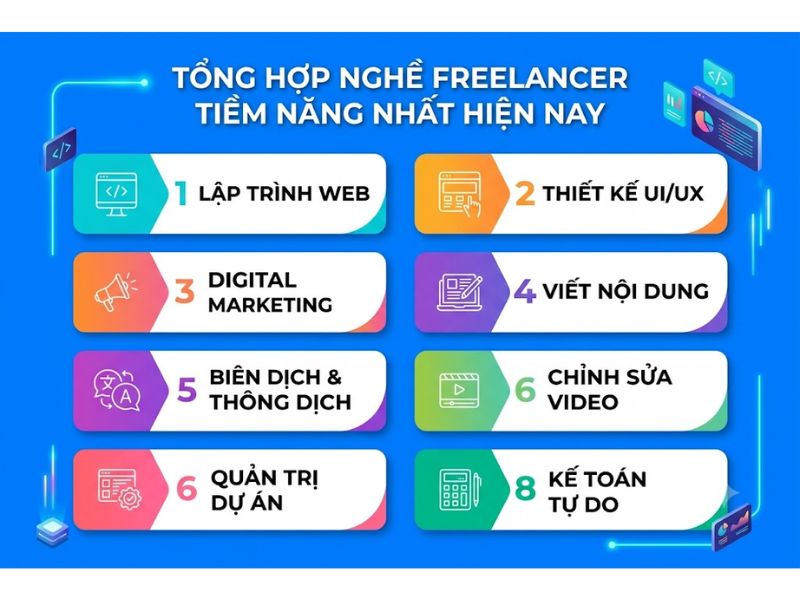 Tổng Hợp Nghề Freelancer Thu Nhập Hấp Dẫn Hiện Nay