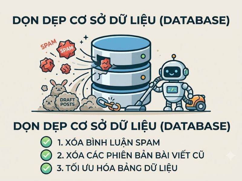 Xóa file rác trong WordPress: Tối ưu Database, Media và Cache