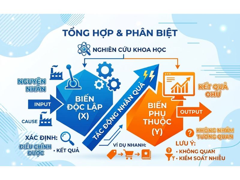 Biến độc lập và biến phụ thuộc - Phân biệt và ví dụ thực tiễn