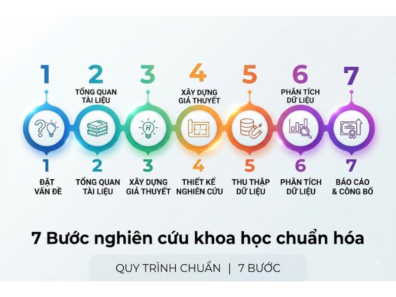 7 Bước quy trình nghiên cứu khoa học chuẩn mực và hiệu quả